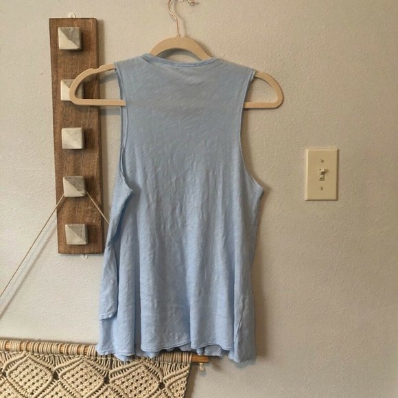 Sundry Baby Blue Amour Peplum Tank Top - Picture 4 of 8